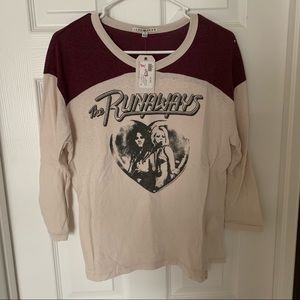 The Runaways Vintage Wash Baseball Top 